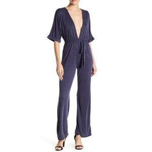 Deep V-Neck black jumpsuit